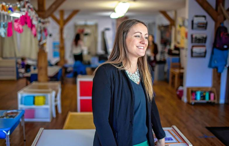 Leanna Lorden at the White Birch Center in Henniker where different generations, from toddlers to senior citizens, come under one roof in the center of town.