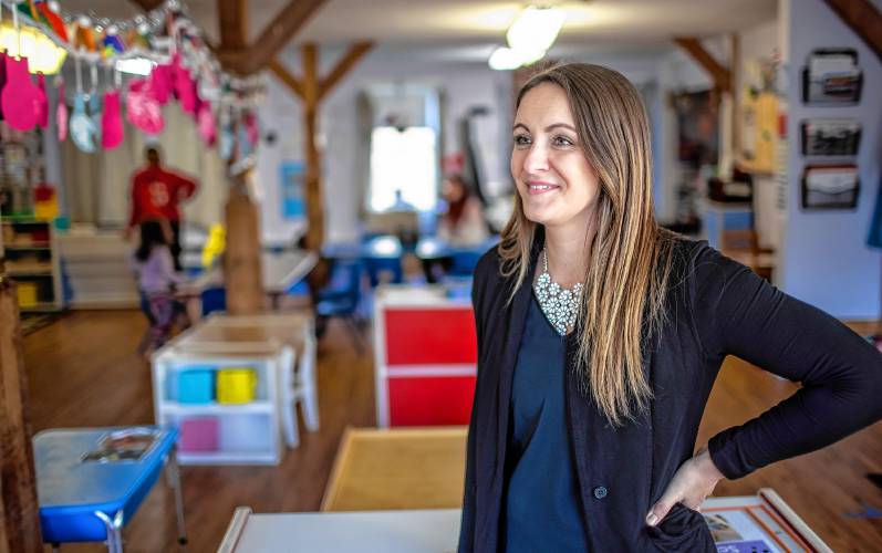 Leanna Lordon at the White Birch Center in Henniker where different generations ‘from toddlers to senior citizens’ come under one roof in the center of town.