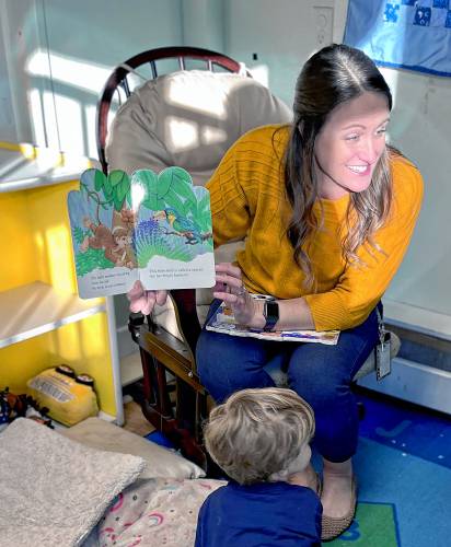 Leanna Lorden at the White Birch Center in Henniker where different generations, from toddlers to senior citizens, come under one roof in the center of town.