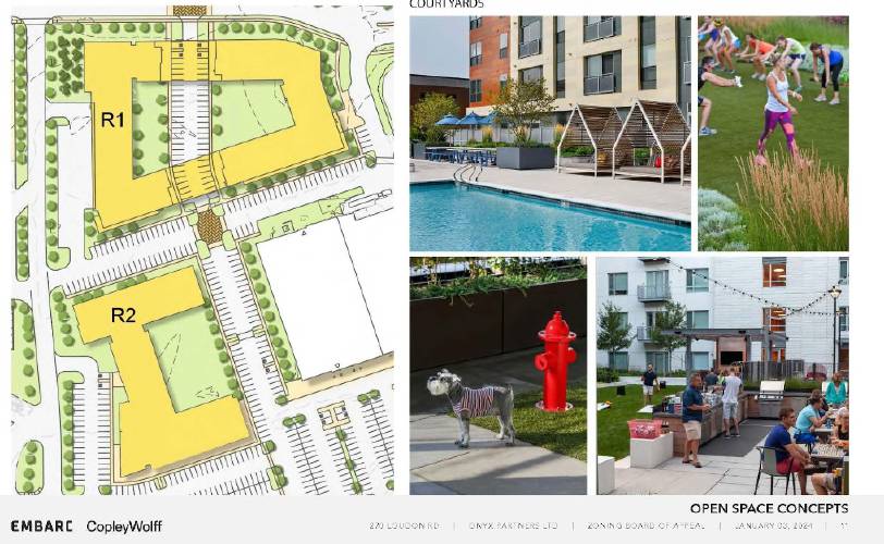 An overview of the proposed construction project at 120 Loudon Road in Concord.