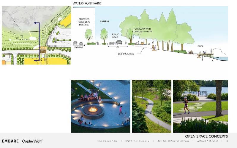 An overview of the proposed construction project at 120 Loudon Road in Concord.