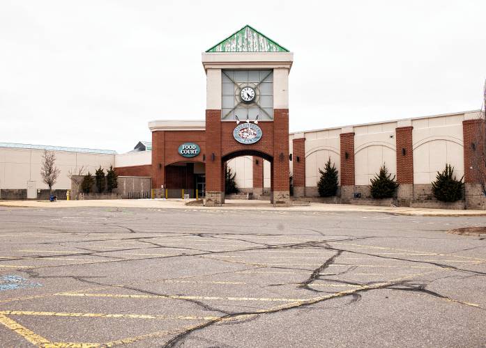ABOVE: The entrance of the former Steeplegate Mall on Loudon Road in Concord on Thursday.