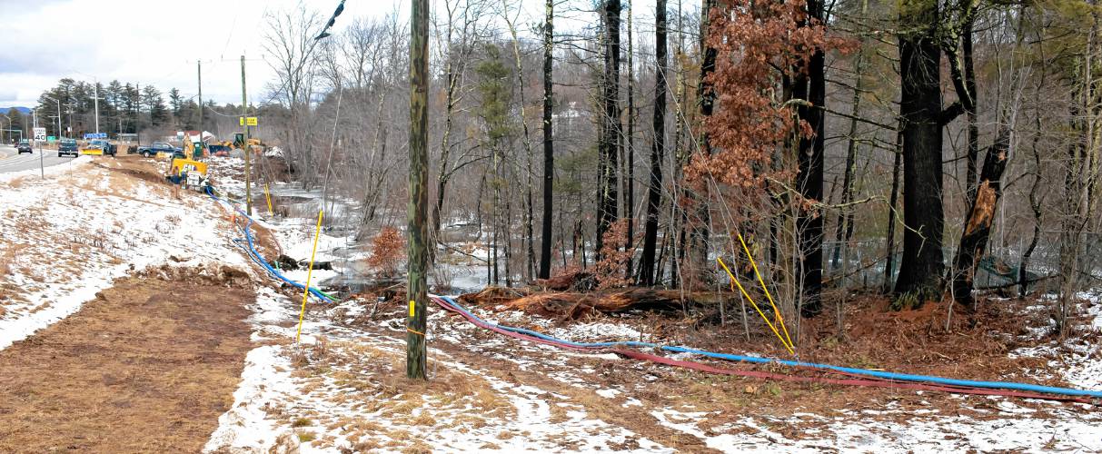 The pipes pumping out the water near Tessa Dyerâs backyard near Route 106 in Loudon.