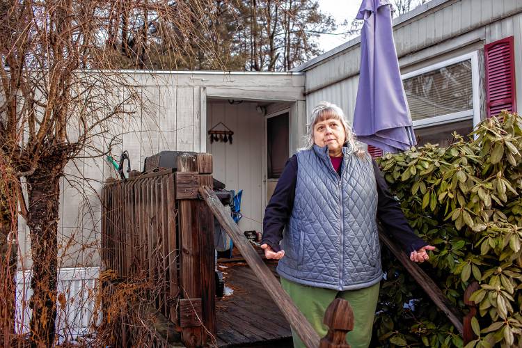 Carol Stiasny doesnât know what is next after her home was sold at auction for unpaid taxes on Friday, January 26, 2024. Concord Terrace owner Dana Rood bought the property and will be evicting Stiasny.