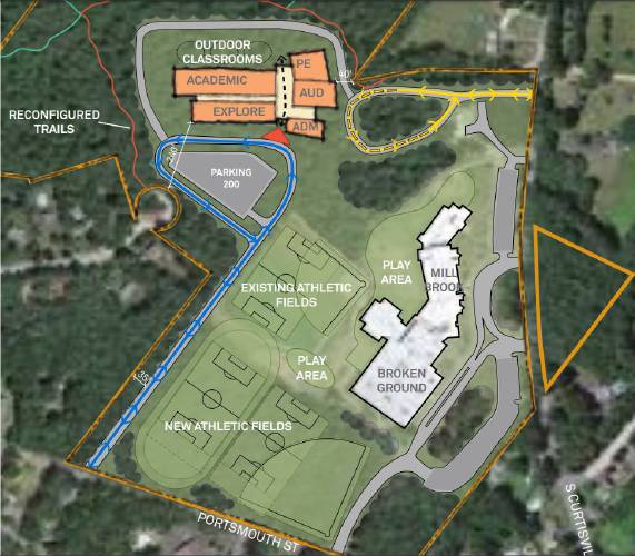 Plans for a new Concord middle school to be built on raw land next to the Broken Ground and Mill Brook schools was chosen by members of the school board in a 6-3 vote in December.