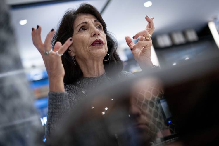 Diane Foley, whose son was beheaded by Islamic militants in Syria 10 years ago, speaks during an interview with The Associated Press in Washington, Jan. 31, 2024. Foley has written a book, American Mother, in which she describes efforts to connect with one of the men who was convicted in the murder of her son after he was brought to the U.S. for trial. (AP Photo/Andrew Harnik)