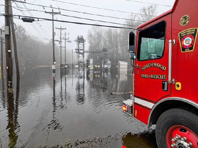 A beaver dam caused flooding at an Eversource substation in Northwood last year following a heavy rain. (Courtesy of Eversource)