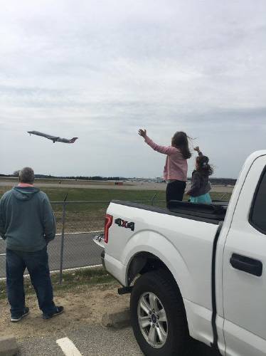 Students work on activities at the Aviation Museum of N.H. 