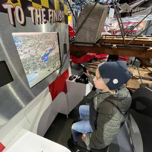 Students work on activities at the Aviation Museum of N.H. 