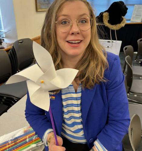 Students work on activities at the Aviation Museum of N.H.