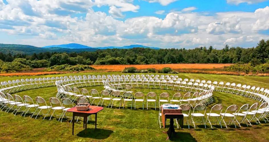 Curtis Farm Weddings ready for an outdoor ceremony. 