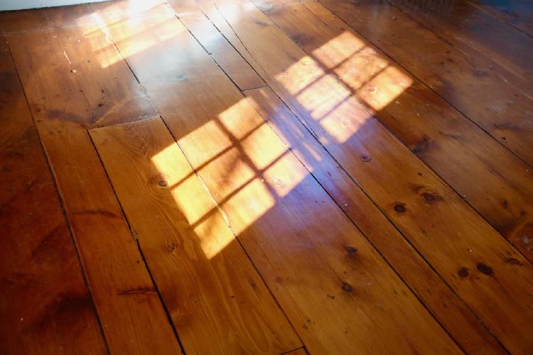 Pine flooring ready to be moved or re-used.