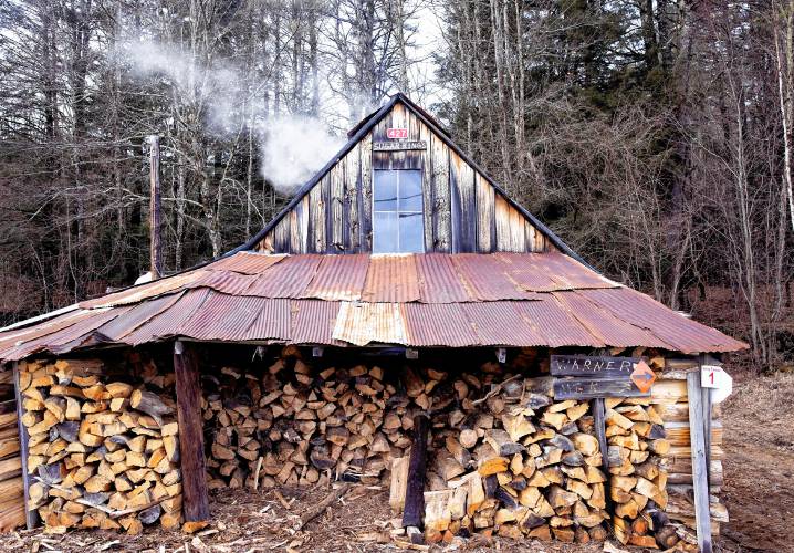 The sugar house that Jerry and Tim Courser built nearly 50 years ago on Schoodac Road in Warner.